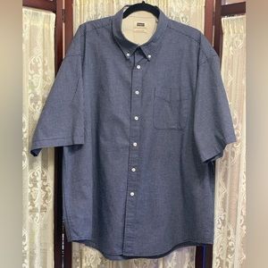 MENS HAGGAR WRINKLE FREE S/S BUTTON DOWN SHIRT - SZ XXL